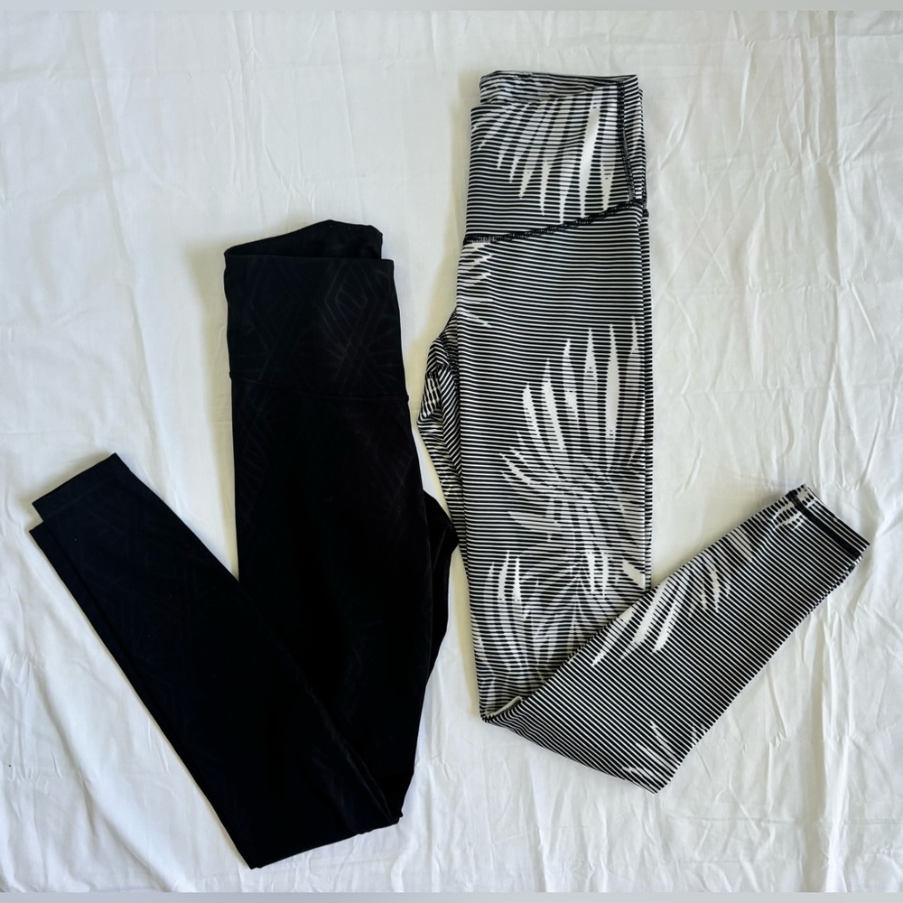 Old Navy Women’s Active Legging Bundle in Black/White Abstract Sz S